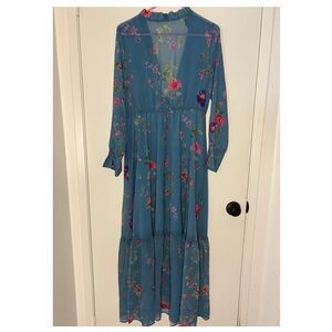 Floral Blue Maxi Dress